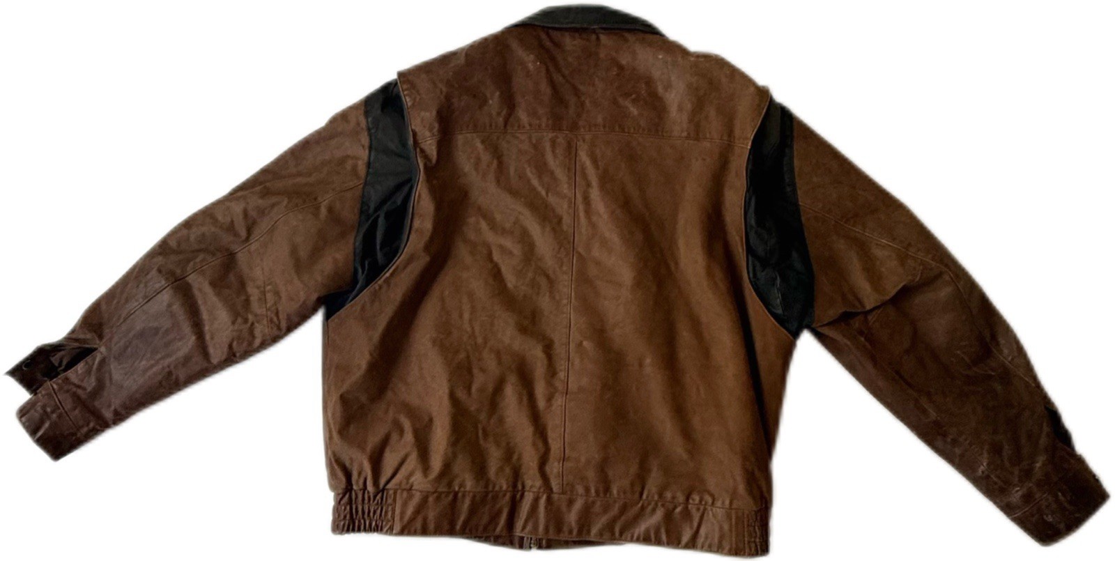 VTG Clipper Mist London Town Men’s Brown w/black Accents Leather Jacket SZ XL 