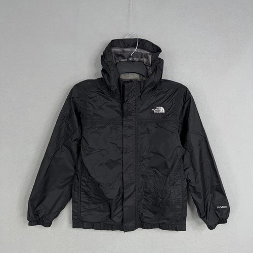 The North Face Jacket Boys Medium 10/12 Black HyVent Hooded Rain Waterproof Coat