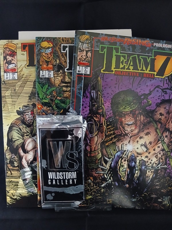 Team 7 - Objective:Hell #1-3 With 2 Wildstorm Cards (1995) Image Comics