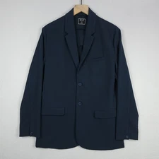 BYLT Pro Blazer Mens Medium Navy Blue Poly Stretch Unstructured Pockets Workwear