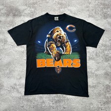 Chicago Bears Vintage T-Shirt NFL Liquid Blue Graphic Print Cotton Men Size L