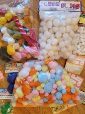    Vintage Craft Pom Poms Variety Sizes  Color Lot