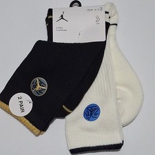 Jordan Jumpman See Me Shine 2Pk Crew Socks Youth 5Y-7Y, White/Black