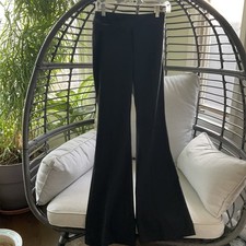 Vintage Gucci Women's Black Wide Leg Pants Trousers Size 40 US 4 Made In Italy