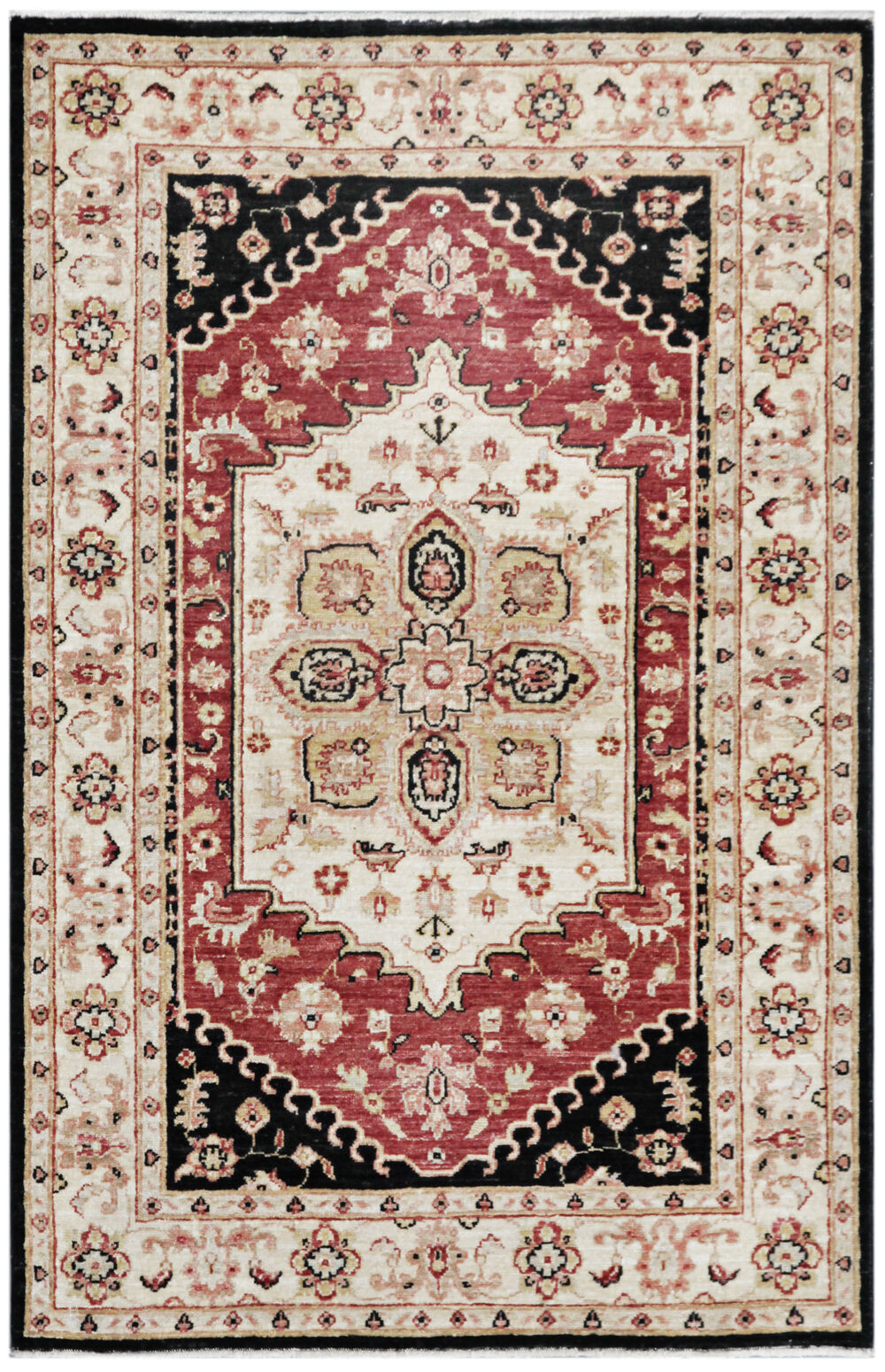 Red 3' x 5' Peshawar Rug Hand Knotted Oriental Rug