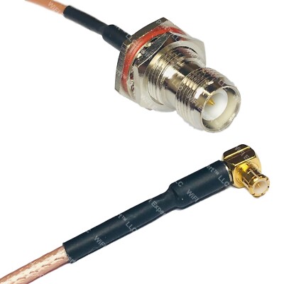 RG316 RP-TNC FEMALE BULKHEAD to MCX MALE ANGLE RF Cable Rapid-SHIP LOT