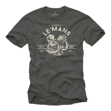 Vintage Biker Mens T-Shirt with Le Mans Engine - Mens Custom Motorcycle Shirt