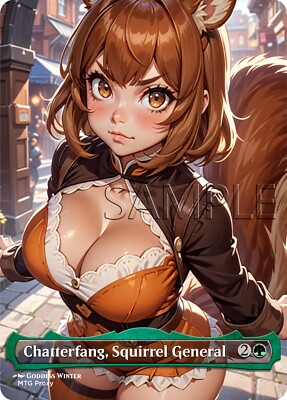 MTG - Chatterfang Squirrel General - Fanart Borderless Style Card EDH / Playtest
