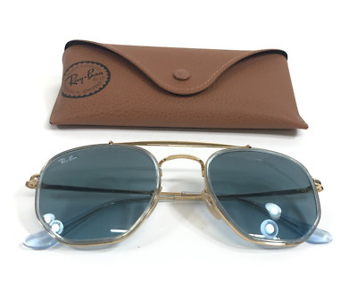 Ray-Ban Sunglasses RB3648-M THE MARSHAL II 9123/3M Gold Aviator with Blue Lenses
