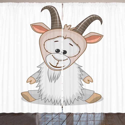 Ziege Rustikale Gardine Baby Ibex Fröhlich Stimmung eBay