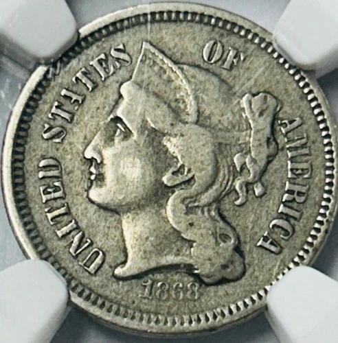 1868 Nickel Three Cent Piece NGC VF30 Nice Post Civil War Era Piece