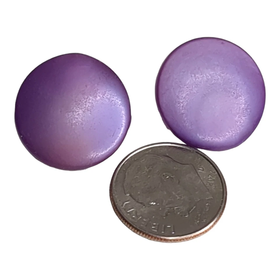 Lot 2 Medium Buttons Vintage Purple Satin 18 mm Shank - Image 2 of 4