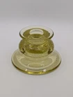 Vtg Federal Glass Madrid Candlestick Holder - Amber/Yellow