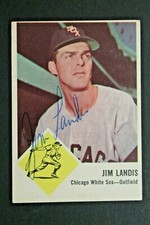 Jim Landis (d.2017) White Sox Signed 1963 Fleer #10 Autographed Vintage Card 