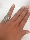 Beautiful Vtg Art Nouveau Lady Face sterling Silver 925 ring size 5