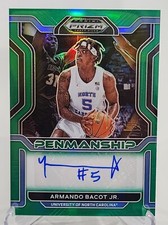 Armando Bacot Jr  2022-23 Panini Prizm Draft Picks College Penmanship Green Auto