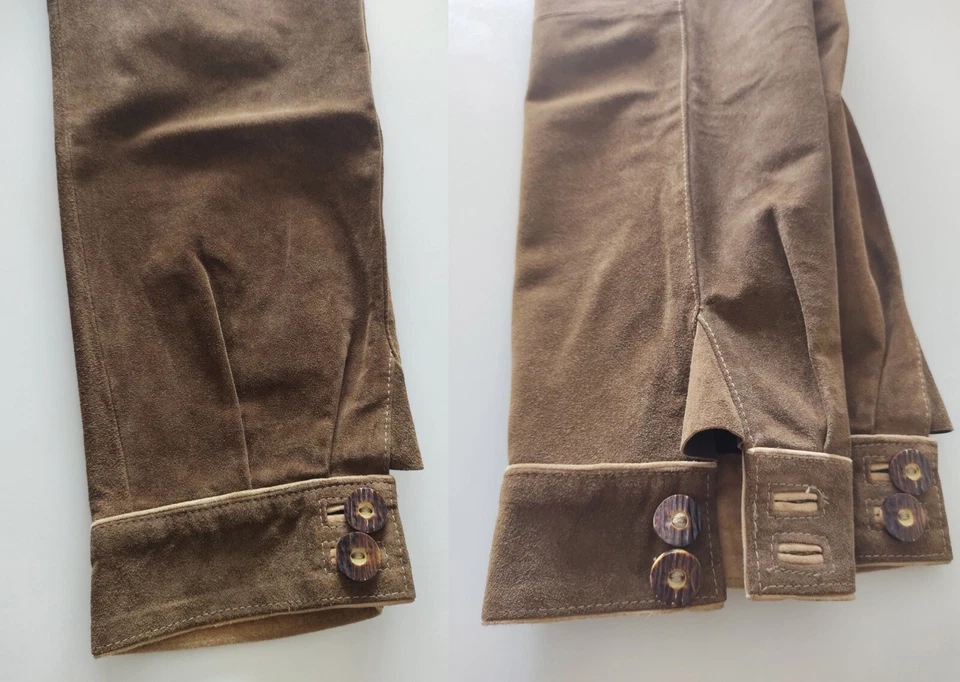 Oktoberfest Lederhose Trachtenmode hochwertiges Wildleder Made in Italy Gr. 46 - Bild 3 von 4