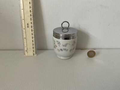 SELTEN VINTAGE ROYAL WORCESTER KING SIZE EGG CODDLER VERGISSMEINNICHT METALLFADEN
