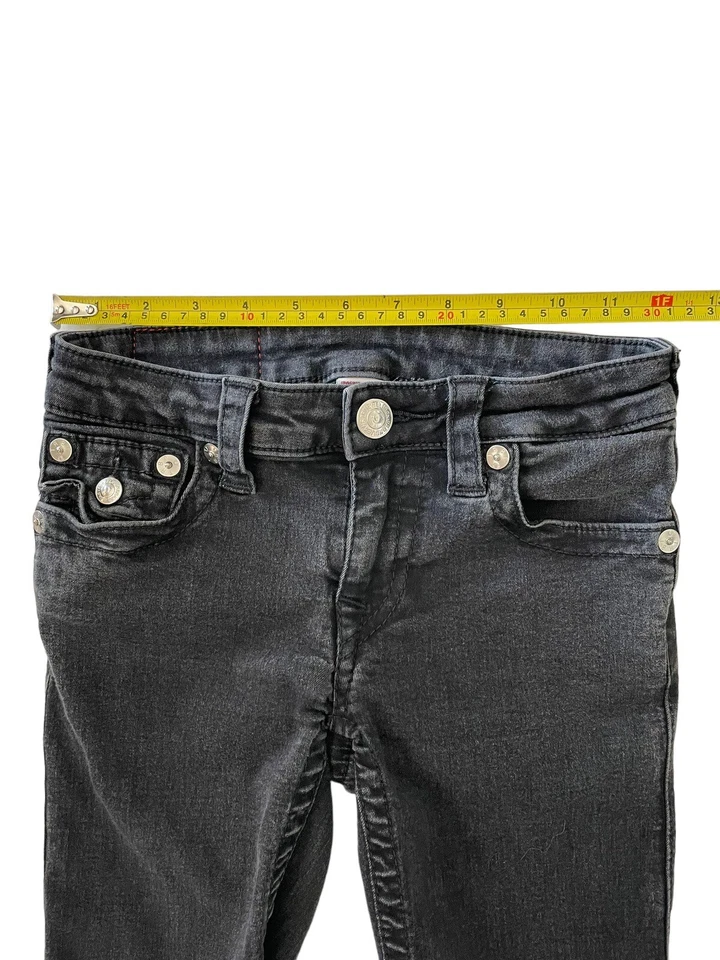 True Religion Cut Off Denim Jean Shorts Slim Black Stretch Women’s SZ 24x9 GUC - Image 4 of 4