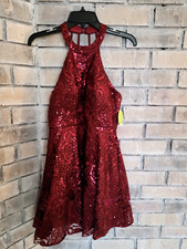Windsor Size 5 Sequin Hearts Burgundy/Merlot Color Dress