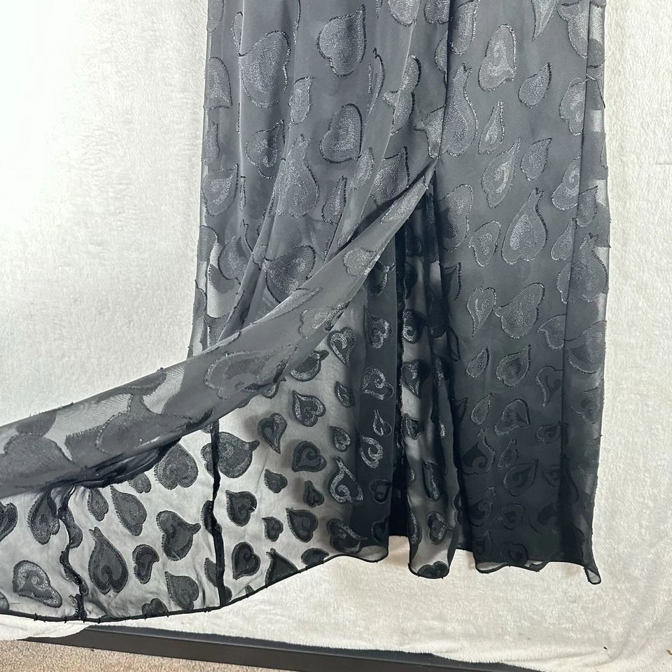 Vestido Vintage Victorias Secret Para Mujer M Negro Sin Mangas Maxi Capricho Corazón Y2K Foto 4 de 4