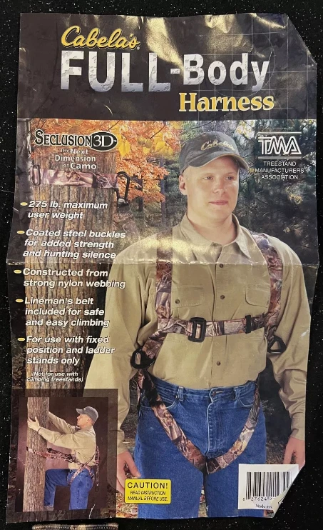 Cabelas Full Body Fall-Restraint Harness Camouflage 275 Pounds Maximum - Image 3 of 3