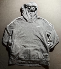 Adidas Sweater Adult Large Gray Logo Pullover Long Sleeves Hoodie Mens.