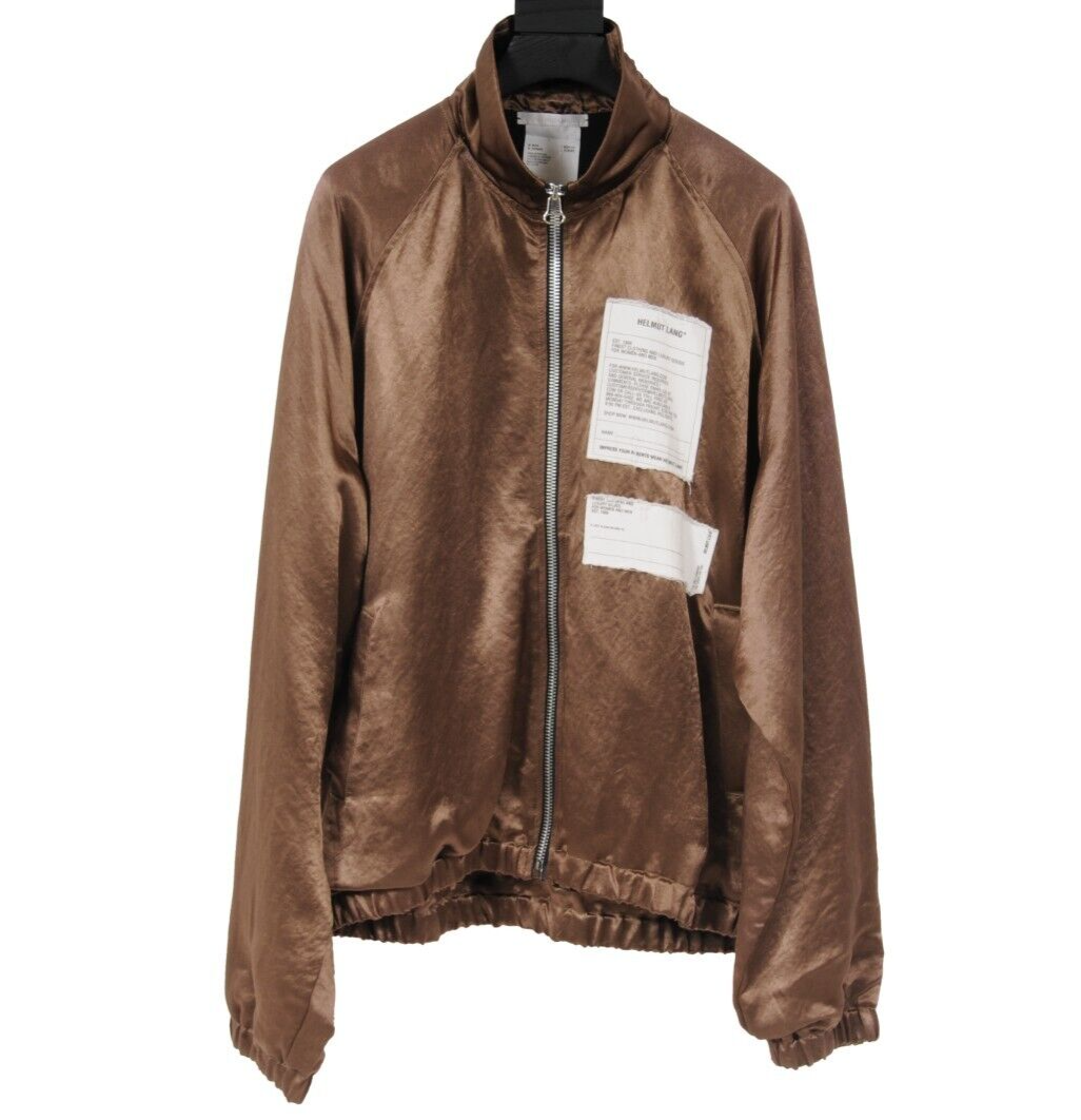 Helmut Lang Men Track Jacket Medium Bronze Patch Twill Full Helmut Lang Men Track Jacket Medium Bronze Patch Twill Full