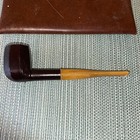 ANTIQUE Smoking Pipe (5”) (Octagonal Chamber) & Tobacco Pouch (w/Some Tobacco) — photo 2