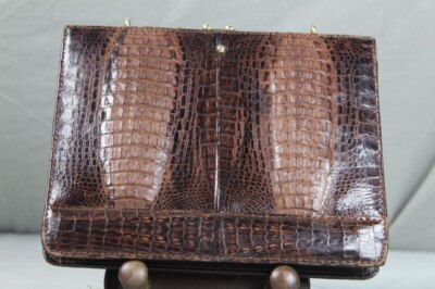 Vintage Leder Handtasche 60er J. - paco´s Valencia Brauntöne mit Gold /S345