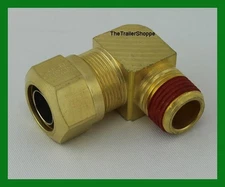 VelVac Air Brake Fitting DOT Approved 3/4" Tube 1/2" NPT Male 90* Elbow 2 PC