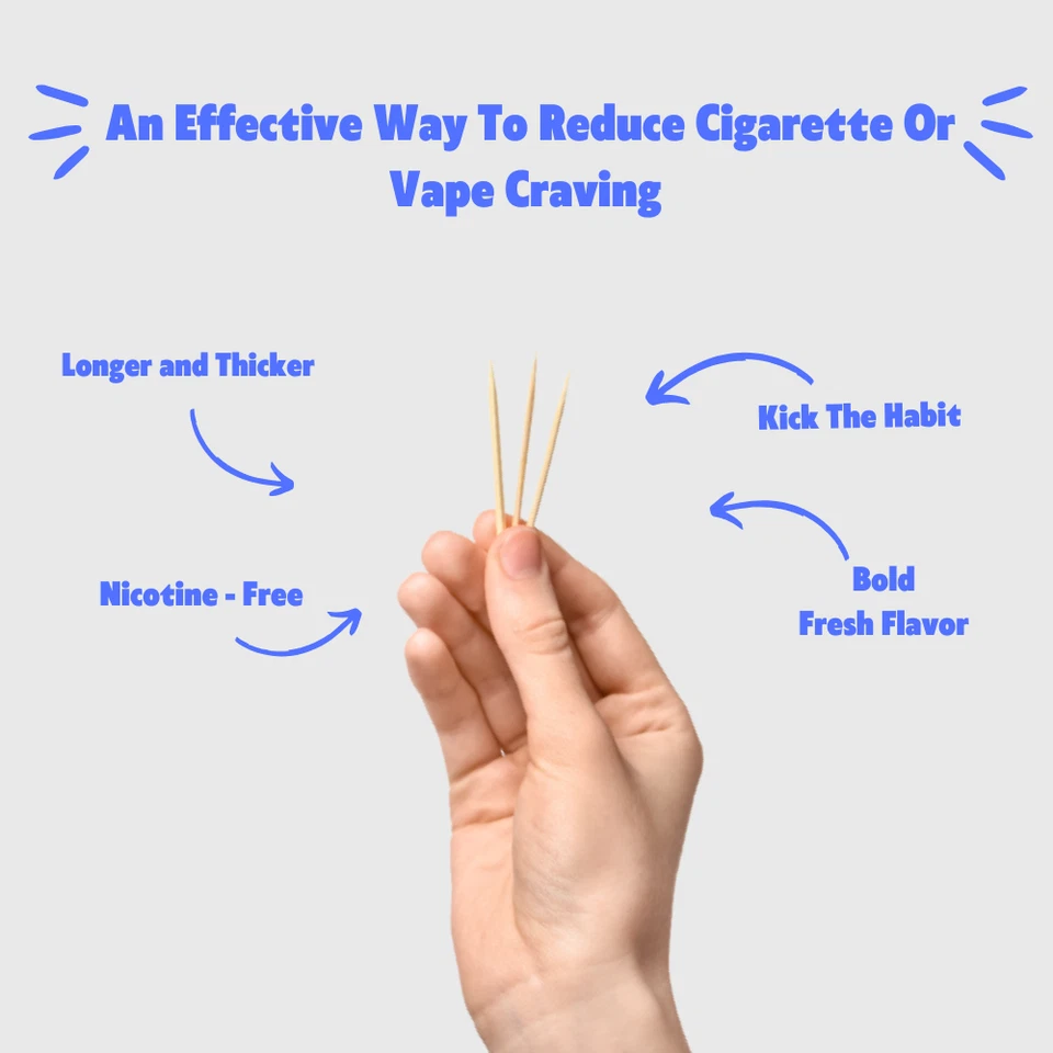 Paquete de 3 palillos de dientes con sabor infundido Quit-NIC para ayudar a dejar de fumar mentol fresco Foto 4 de 4