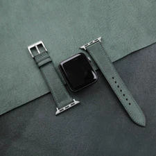 Cowskin Green Babele Leather Apple Watch Band 38mm 40mm 41mm 42mm 44mm 45mm