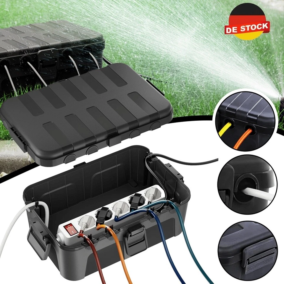 Extra Große Wasserdichte Kabelbox 6 Kabeleingänge , IP54 Wasserdicht Outdoor . - Bild 3 von 4