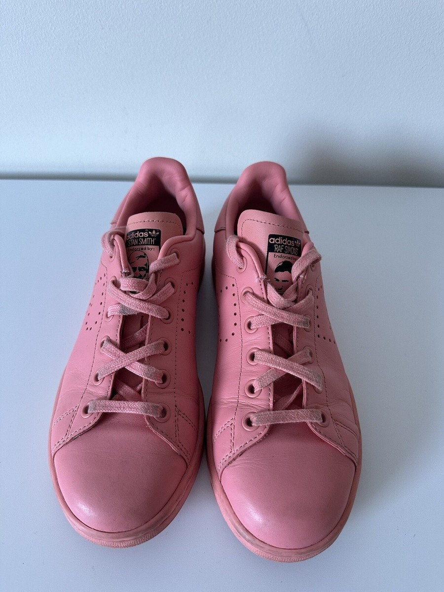 Adidas Stan Smith x RAF Simmons Pink leather shoes men's size US
