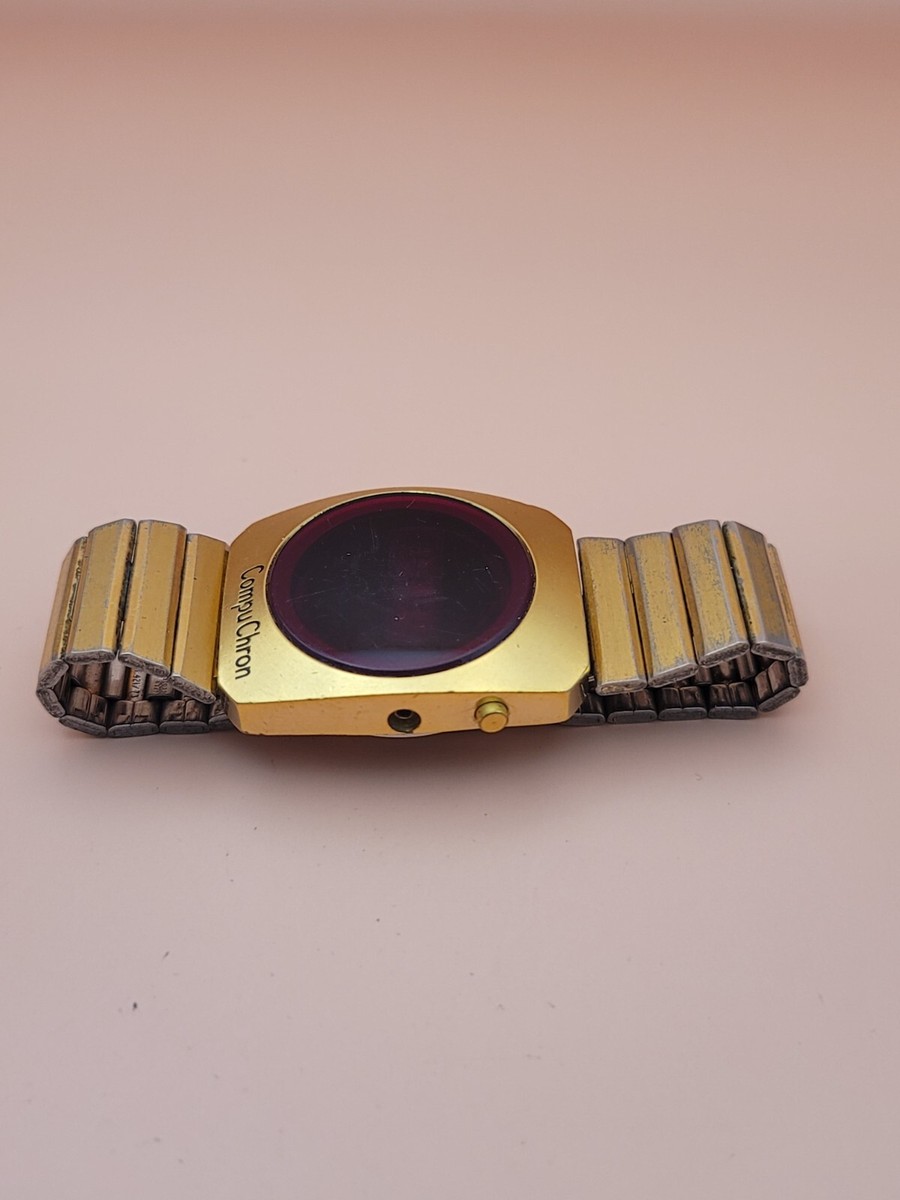 Compu Chron Led Red Digital Men's Watch | eBay