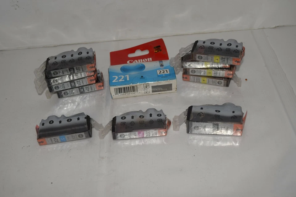 ^^ CANON PIXMA CLI-221C, CLI-221Y, CLI-221M, CLI-221BK - LOTE DE 12 - NUEVO (QE97) Foto 2 de 2