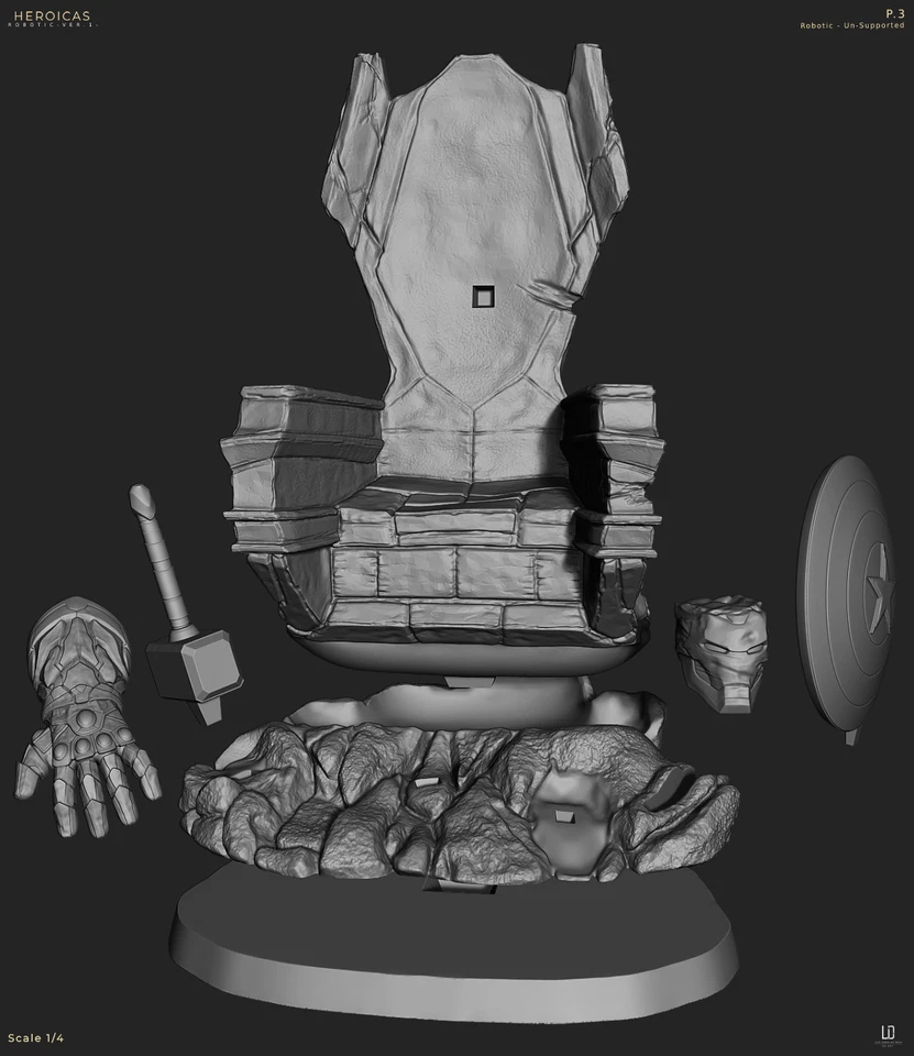 Kit Modelo Estatua Escultura Resina Ultrón en Trono Sin Pintar/Sin Montar Foto 2 de 3