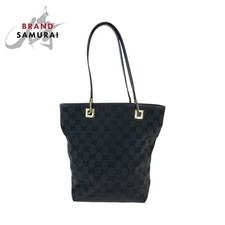 Excellent Condition GUCCI Black Gold Hardware GG Canvas 002 1099 Tote Bag Should