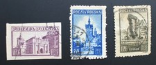 Polen 1945 Ansichten von Danzig Mi. Nr. 410,411,412 A,  gestempelt.