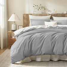 Duvet Cover Queen Size 1600 Thread Count 100 Egyptian Cotton Grey 90''x90''