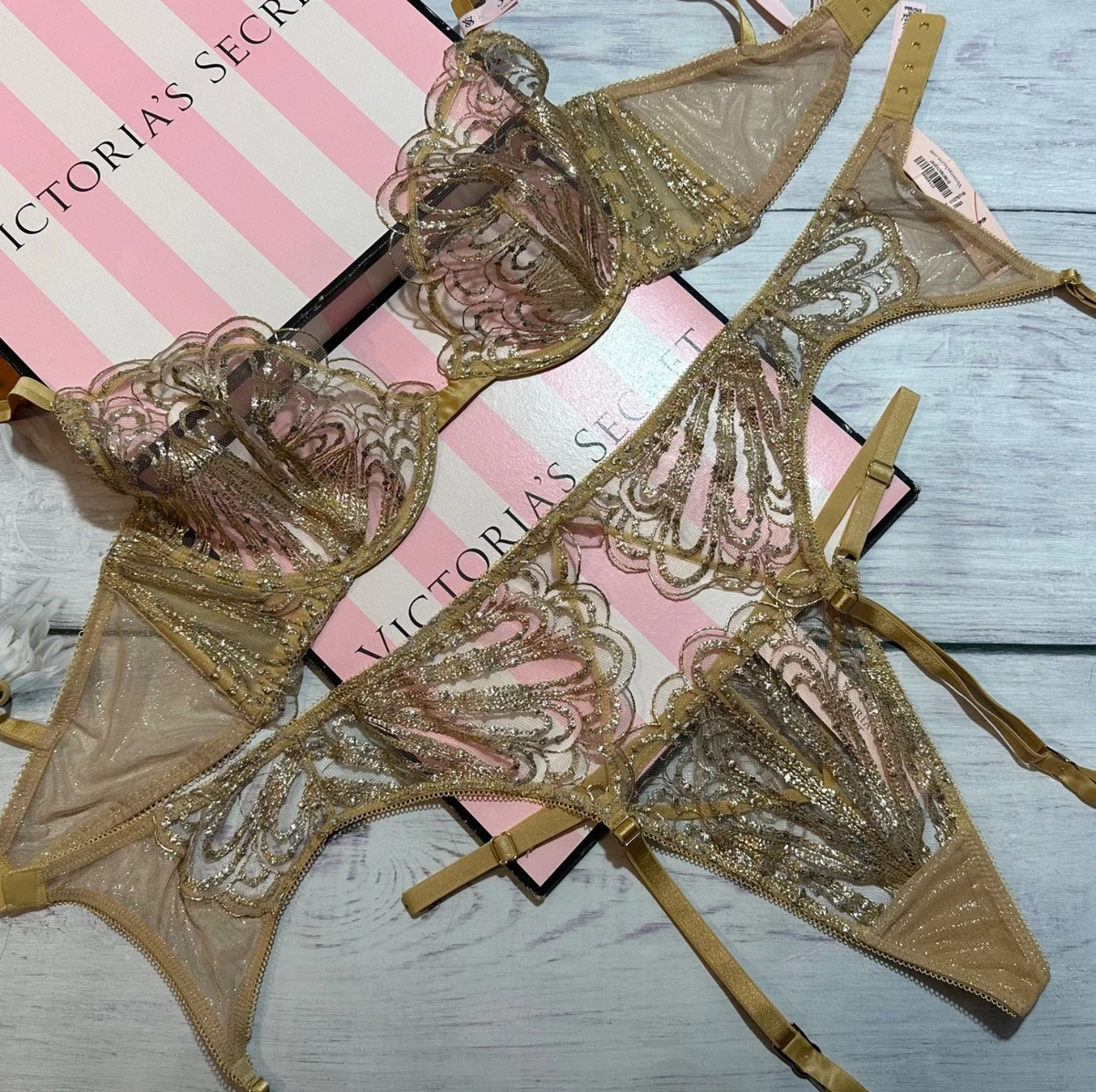 Victoria's Secret 半透明D 文胸和胸罩套装女| eBay