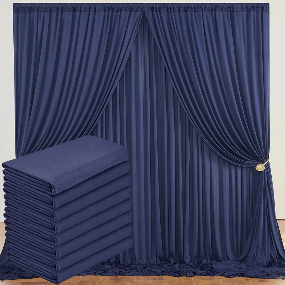 Navy Blue Backdrop Curtains 10x40ft - Not See-Through - Image 3 of 4