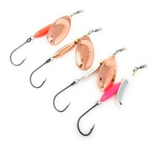 Lures Weighted Fishing Spinners Real Silver (Orange/Copper, Pink, Silver/Copp...