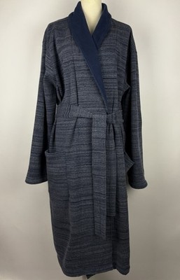 UGG Robe For Men Size L  / XL Heathered Blue Shawl Collar Belted Pockets Fleece
