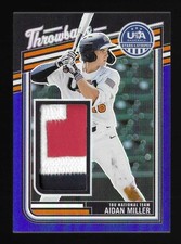 Aidan Miller 2026 Panini Stars & Stripes Blue Prizm Jumbo Prime Patch #27/49 USA