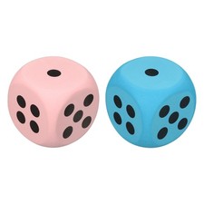 2Pcs Foam Dice, 3.8cm/1.5inch Six-Sided Dice Stress Ball Pink, Blue 