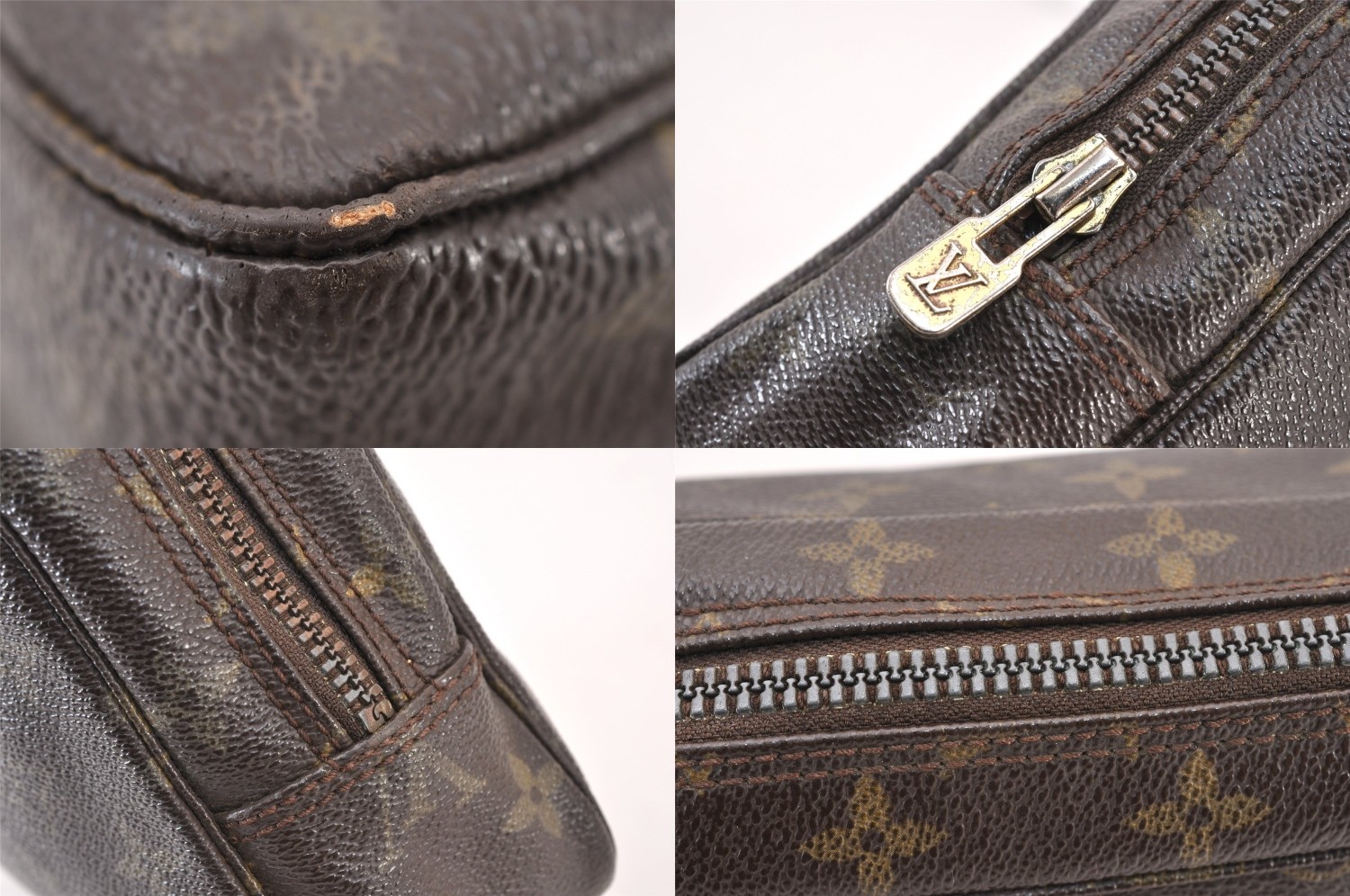 Auth Louis Vuitton Monogram Trousse Toilette 23 Clutch Hand Bag M47524 LV 729AB — image 8