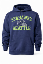 NFL Team Apparel Youth Seattle Seahawks Fleece Pullover Hoodie NAVY LARGE 14/16