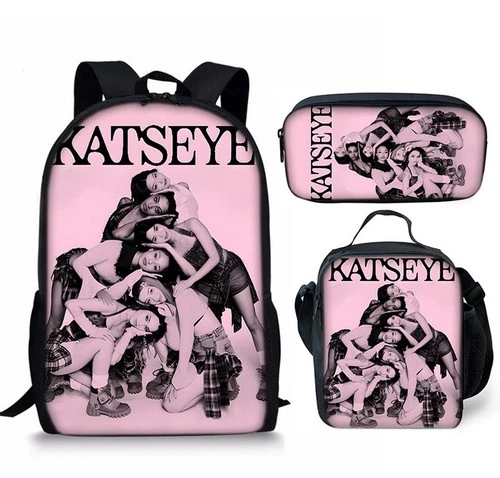 Girls Kpop Katseye Backpack Set, School Backpack Lunch Bag Pencil Case Set